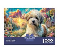 Colorful Fluffy Dog Sleeping Peacefully 1000 Pezzi Animal Puzzle Giocattoli Puzzle Per Gioco Familiare Decorazione Per La Casa Regalo Educativo 70x50cm/1000pcs
