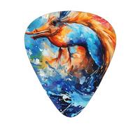 Colorful Flying Fish - Confezione da 12 plettri per chitarra, 4 pezzi in ciascuna delle 3 misure, adatti per una vasta gamma di strumenti a corda