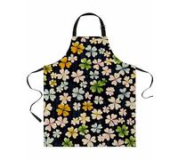 Colorful Four-Leaves Grass St. Patrick's Day Grembiule Cucina Unisex Grembiuli Cucina Regolabile Grembiule per Cuoco Lavoro Giardinaggio 70X84cm