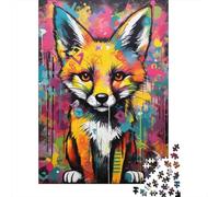 Colorful Fox Graffiti Art Puzzle Giochi 1000 Pezzi Regalo Per Lui E Per Lei Arte Animal Puzzle Adulti Foto 52x38cm/1000pcs
