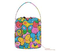 Colorful Fragola Farfalle Crochet Filato Bag con Fori Lavoro a Maglia Progetto Borse per Ferro Holder hilos para Crochet