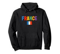 Colorful France with Building Blocks Style, France Graphic Felpa con Cappuccio
