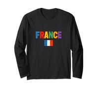 Colorful France with Building Blocks Style, France Graphic Maglia a Manica