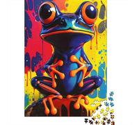 Colorful Frog Art 1000 Pezzi Cartone Extra Spesso Pacchetto Puzzle Jigsaw Collettori Sfida Del Gioco Educativo Allenamento Del Cervello 38x26cm/1000pcs
