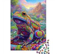Colorful Frog Art Print Puzzle Impossible 1000Pcs Decorazione Per La Casa. Rilassamento E Intelligence Per Adulti E Ragazzi Da 14 Anni 52x38cm/1000pcs
