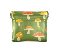 Colorful funghi verdi da donna in pelle portamonete carino mini portamonete sacchetti per ragazze signore borsa