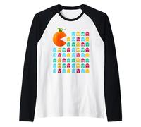 Colorful Funny Jack O' Lantern Eats Halloween Gaming Ghosts Maglia con Maniche Raglan