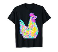 Colorful Gallo con Cuori Occhiali da Sole Coastal Summer Vibes Maglietta