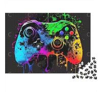 Colorful Game Controller 1000 Pezzi Puzzle Divertente Intrattenimento Creativo Dripping Rainbow Game Controller Jigsaw Sfide Divertenti Per Regali 38x26cm/1000pcs