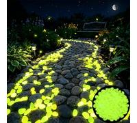 Colorful Glow-in-the-Dark Garden Stones, Night Guide Pebbles Glow in The Dark Rocks, Luminous Stepping Stones Glow Rocks for Garden Path Walkway Yard Fish Tank Decor (Yellow,1000Pcs)
