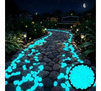 Colorful Glow-in-the-Dark Garden Stones, Night Guide Pebbles Glow in The Dark Rocks, Luminous Stepping Stones Glow Rocks for Garden Path Walkway Yard Fish Tank Decor (Blue,600Pcs)