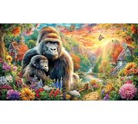Colorful-Gorilla-Bursting-with-Energy Puzzle 1000 pezzi Carta riciclata Estremamente difficile Gioco stimolante per donne e uomini per relax 38x26/1000 pezzi