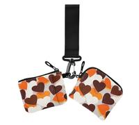 Colorful Gradient Heart Khaki Bianco Donna Doppio Portafogli Casi di Carte Busniess Dimensioni Compatte Cerniera Portamonete Portafoglio con Cerniera Tasca portamonete per le Signore 2 Pz caso para