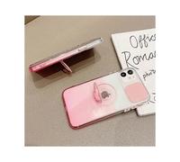 Colorful Gradient Push Window Finger Ring Case, Drop-Resistant, Hidden Holder - Compatible with iPhone 15/14/13/12/11 Pro Max Plus XS XR X (Purple,