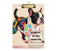 Colorful Graffiti Bulldog Personalizzare Appunti Auto Acrilico Carino per i compiti Pediatrico Dimensioni 9 x 12