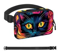 Colorful Graffiti Cat-1347 - Marsupio unisex alla moda, borsa a tracolla sportiva sottile, alla moda, per jogging, escursionismo, donna, uomo, multicolore, 4 x 23 x 15 cm, Multicolore,
