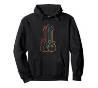 Colorful Guitars Vintage Guitar Player Guitarist Musician Felpa con Cappuccio