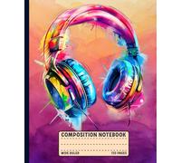 Colorful Headphones Composition Notebook: Wide Ruled Music Lover Journal for Teens, Boys, Girls, Students, and DJ Fans | Fun Gift for School, College, or Office Use