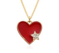 Colorful Heart Micro-Inirid Star Collana per Le Donne Accessori per Gioielli a Pendente a Ciondolo di Girocollo