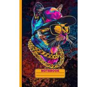 Colorful Hip Hop Cat Notebook: Trendy Urban Style Journal for Rappers, Skateboarders, Teen Boys, and Fashion Enthusiasts