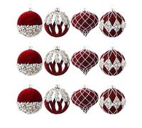 Colorful Holiday Baubles - Artistic Gem Set, Twelve Sparkling Pieces Delivering Contemporary Shine for Trees, Mantels, Rooms, Offices, Storefronts, Events, Banquets, Receptions, Ceremonial Gatherings