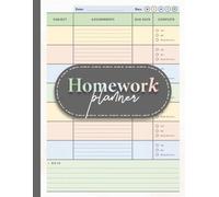 Colorful Homework Planner for ADHD Students: +110 Pages Assignment Journal Notebook for middle, high school and College