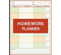 Colorful Homework Planner for ADHD Students: Daily Undated Assignment Tracker Notebook for Elementary, Middle, High School, and College (120 Pages, 8.5 x 11 Inches)