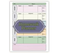 Colorful Homework Planner For ADHD Students: Undated Assignment Tracker for Middle School, High School and College Students | Manage Homework