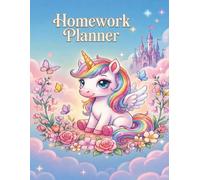 Colorful Homework Planner for Kids: Daily Assignment Tracker for Girls in Elementary School: 1st, 2nd, 3rd, 4th & 5th Grade Students. Back to School Book with Unicorn Design. ADHD Friendly.