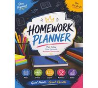 COLORFUL HOMEWORK PLANNER: Undated Assignment Tracker Notebook for Elementary, Middle School, High School, and College Students | Simple Layout for ... Tasks, Including ADHD-Friendly Planning
