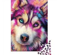 Colorful Husky Art Print Puzzle Impossible 1000Pcs Decorazione Per La Casa. Rilassamento E Intelligence Per Adulti E Bambini Da 12 Anni 70x50cm/1000pcs
