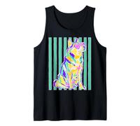 Colorful Husky con Cuore Occhiali da Sole Coastal Summer Stripes Canotta