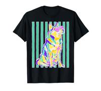 Colorful Husky con Cuore Occhiali da Sole Coastal Summer Stripes Maglietta