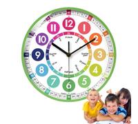 Colorful Kids Learning Clock - Battery Operated Analog Teaching Timepiece, | Kids Wall Clocks Learn To Tell Time Easily, Learning T Kids Room Wall Decor, Study Room, Classroom, Homeschool, Preschool, Ki