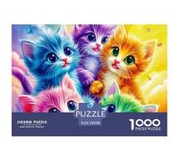 Colorful Kitten Group Durable Paper Construction Fun Challenging Game, Suitable for Adults And Teenagers in Relaxing Hours 52x38cm/1000pcs