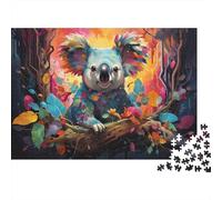 Colorful Koala Art Puzzle Per Adulti 1000 Pezzi Per Appassionati Di Puzzle Decorazione Casa Allenamento Della Concentrazione Esercizio Per La Mente Cartone Robusto 38x26cm/1000pcs