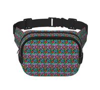 Colorful Ladybird Print Workout Accessory Square Double Layer Waist Bag Trendy Travel per uomini e donne