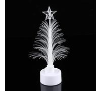 Colorful LED Fiber Optic Christmas Tree Night Lamp | 7 - Color Rainbow Effect Auto Change | Mini Holiday Decor for Desktop/Bedroom/Party | USB Operated Festive Present