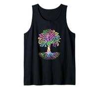 Colorful Life Is Really Good Vintage Unique Tree Art Canotta