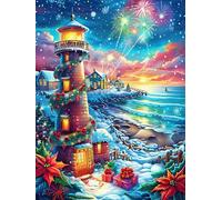 Colorful Lighthouse Under The Stars Puzzle 300 Pezzi Per Collezionisti Scenery Science Fiction Cartone Di Alta Qualità Edizione Limitata Numerata Per Appassionati Stampa Ad Alta Definizione Da Passat