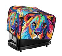 Colorful Lion 4 Fette Tostapane Coperture Trapuntato Copertura per Macchina del Pane Piccolo Elettrodomestico Copertura Con Maniglia Per La Casa Tavolo Cucina Decor