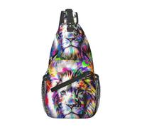 Colorful Lion Head Creative Abstract Elements Borsa Da Petto Sportiva Zaino Monospalla Regolabile Borsa Tracolla Per Hiking Allenamento Palestra