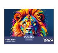 Colorful Lion Portrait Thick Sturdy Cardboard Excellent Brain Game, Suitable for Improving Mental Flexibility And Focus 38x26cm/1000pcs