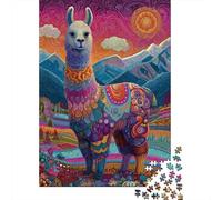 Colorful Llama Art Print Jigsaw Puzzle Impossibili 1000 Pezzi Decorazione Per La Casa. Giochi Rilassamento E Intelligence Per Adulti E Ragazzi Da 14 Anni 38x26cm/1000pcs