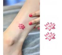 Colorful Lotus Lotus Aesthetic, Flowers Foot Bare Chest Tattoo Stickers, Waterproof Lasting Female Disposable Sticker, Fake Tattoos(E-2pcs)