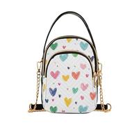 Colorful Love Hearts borsa a tracolla alla moda per donna con multi tasche borsa a mano per le donne per adulti