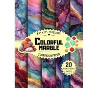 Colorful Marble Scrapbook Paper: 10 Vibrant Designs, 20 Double-Sided Sheets for Crafting Projects, Collage, Origami, Card Making & More | 8.5" x 11"