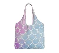 Colorful Mermaid Scale Stampa Canvas Tote Borse per le Donne Riutilizzabile Borsa della spesa Grande Palestra Panno di Tela Pouchportable Shopping Bag