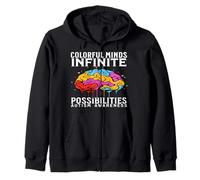 Colorful Minds Autism Awareness Kids Support Gifts Parents Felpa con Cappuccio