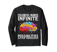Colorful Minds Autism Awareness Kids Support Gifts Parents Maglia a Manica